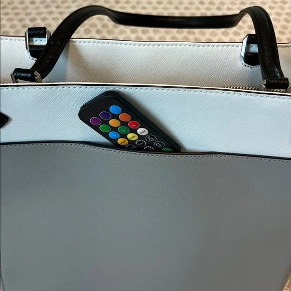 Kate Spade New York Staci Colorblock Laptop Tote Bag Nimbus Grey White Black - Picture 9 of 16